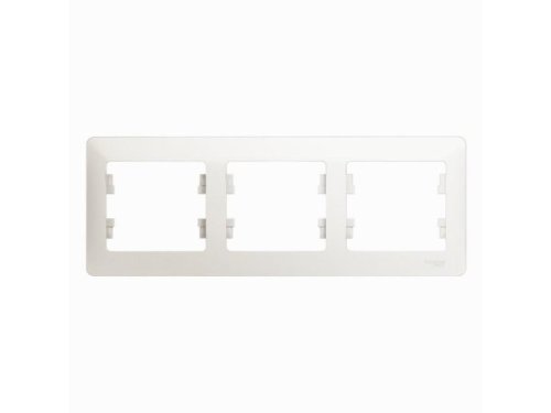 Рамка горизонтальная Systeme Electric Glossa 3-м. белый картинка фото 2