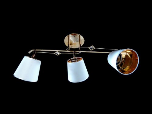 Люстра потолочная трехрожковая Мелодия Света Е27 Белая/золото фото Люстра потолочная трехрожковая Мелодия Света Е27 Белая/золото картинка