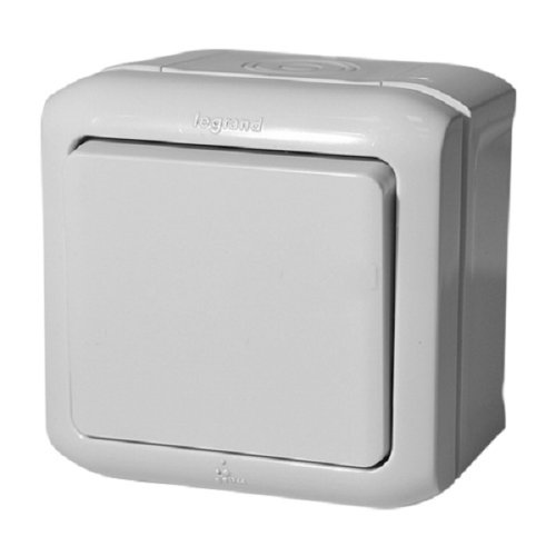 Выключатель накладной Legrand Quteo 1-кл. IP44 серый картинка фото 2