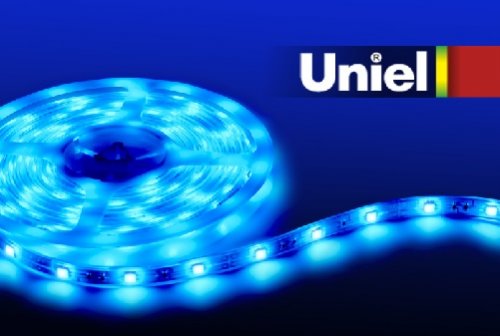 Светодиодная лента 220В Uniel ULS-2835-60LED/m-10mm-IP67-220V-8W/m-50M-BLUE картинка 