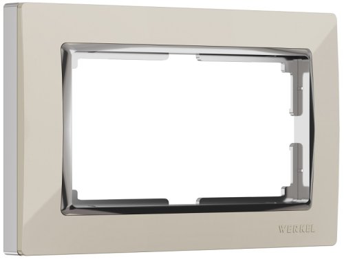 Рамка универсальная Werkel Snabb для 1-м. 2 мод. розетки слоновая кость/хром картинка