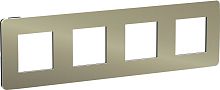 Рамка универсальная Schneider Electric Unica Studio Metal 4-м. бронза/антрацит картинка