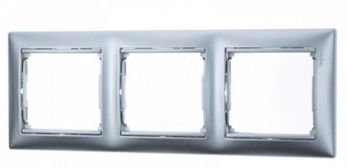 Рамка горизонтальная Legrand Valena 3-м. алюминий картинка фото 2