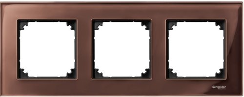 Рамка универсальная Schneider Electric Merten M-Elegance 3-м. стекло махагон  картинка