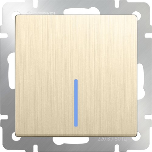 Переключатель с подсветкой без рамки Werkel 1-кл. проходной шампань рифленый картинка фото 2