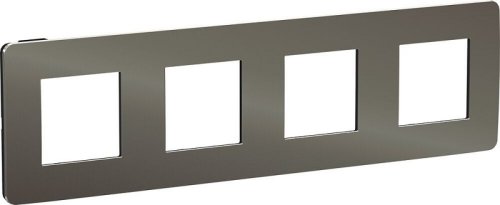Рамка универсальная Schneider Electric Unica Studio Metal 4-м. никель/антрацит картинка