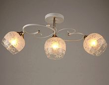 Люстра потолочная трехрожковая Мелодия Света Е27 Белый/золотой P8531/3 картинка 