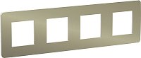 Рамка универсальная Schneider Electric Unica Studio Metal 4-м. бронза/белый
