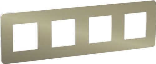 Рамка универсальная Schneider Electric Unica Studio Metal 4-м. бронза/белый фото Рамка универсальная Schneider Electric Unica Studio Metal 4-м. бронза/белый картинка