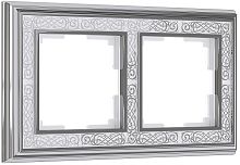 Рамка универсальная Werkel Palacio Gracia 2-м. металл хром/белый картинка