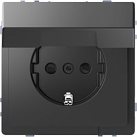 Розетка с заземлением без рамки Schneider Electric Merten D-Life 1-м. крышка шторки антрацит картинка