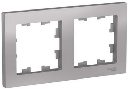 Рамка универсальная Systeme Electric AtlasDesign 2-м. алюминий картинка фото 2