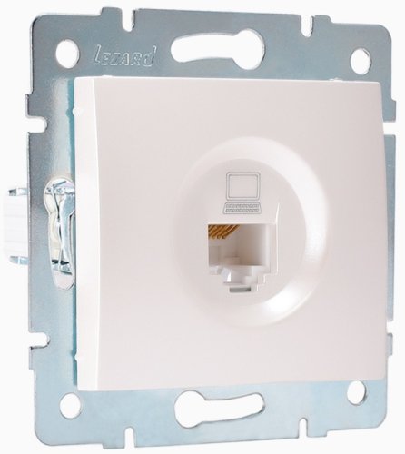 Розетка компьютерная без рамки Lezard Karina 1-м. RJ45 5e жемчужно-белый/перламутр картинка