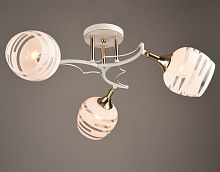 Люстра потолочная трехрожковая Мелодия Света Е27 Белый/золотой картинка 