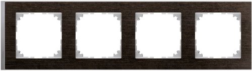 Рамка универсальная Schneider Electric Merten M-Pure Decor 4-м. венге/алюминий картинка