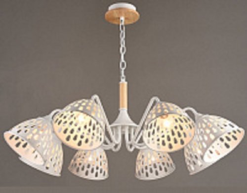 Люстра потолочная восьмирожковая на цепочке Мелодия Света Е27 Белый/дерево фото Люстра потолочная восьмирожковая на цепочке Мелодия Света Е27 Белый/дерево картинка