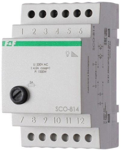 Реле освещенности (диммер) на DIN-рейку F&F SCO-814 230В 4.5А AC-1 картинка