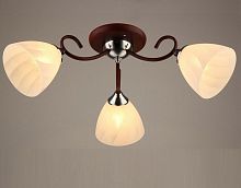 Люстра потолочная трехрожковая Мелодия Света Е27 Темная вишня/хром картинка 