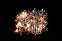 Гирлянда светодиодная "Мишура" Feron CL404 x20LED 3V 1.2W 2xAA Теплый белый/0,5м картинка 