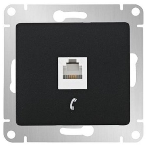 Розетка телефонная без рамки Systeme Electric Glossa 1-м. RJ11 антрацит картинка фото 2
