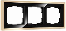 Рамка универсальная Werkel Baguette 3-м. металл черный/латунь картинка