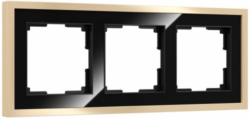 Рамка универсальная Werkel Baguette 3-м. металл черный/латунь картинка