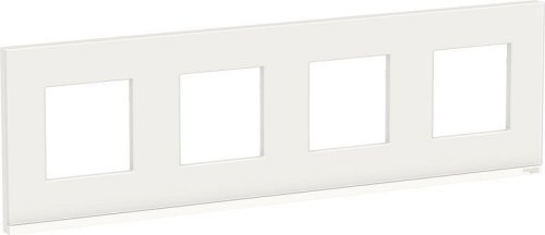 Рамка горизонтальная Schneider Electric Unica Studio Pure 4-м. стекло белое стекло/белый картинка