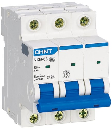 Выключатель автоматический CHINT NXB-63 3п 3А D 6кА картинка
