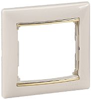 Рамка горизонтальная Legrand Valena 1-м. крем/золото картинка