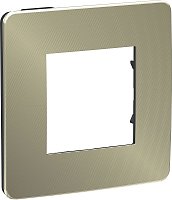 Рамка универсальная Schneider Electric Unica Studio Metal 1-м. бронза/антрацит