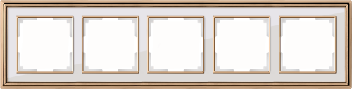 Рамка универсальная Werkel Palacio Classic 5-м. металл золото/белый картинка фото 2