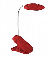Светильник настольный Эра NLED-420R 220В 1,5Вт 3000К Красный/прищепка картинка 