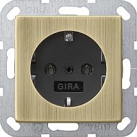 Розетка с заземлением без рамки Gira ClassiX 1-м. 16А бронза/антрацит