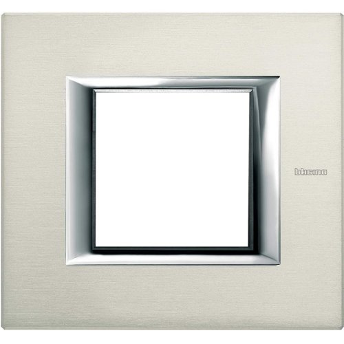Рамка прямоугольная Legrand BTicino Аxial Axolute 2 мод алюминий  картинка фото 2