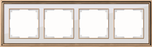 Рамка универсальная Werkel Palacio Classic 4-м. металл золото/белый картинка фото 2
