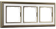 Рамка универсальная Werkel Palacio Classic 3-м. металл бронза/белый картинка