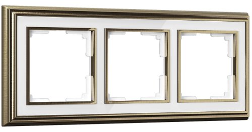 Рамка универсальная Werkel Palacio Classic 3-м. металл бронза/белый фото Рамка универсальная Werkel Palacio Classic 3-м. металл бронза/белый картинка