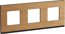 Рамка горизонтальная Schneider Electric Unica Studio Pure 3-м. дерево дуб/антрацит картинка