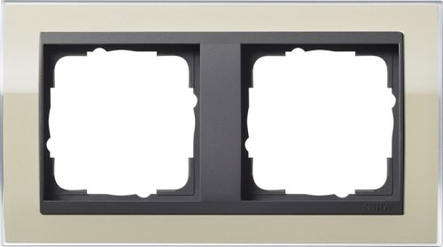Рамка универсальная Gira Event Clear 2-м. песочный/антрацит фото Рамка универсальная Gira Event Clear 2-м. песочный/антрацит картинка
