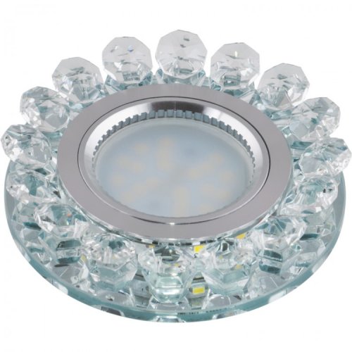 Светильник встраиваемый Fametto/Luciole DLS-L102 GU5.3 CHROME/CLEAR 65мм/35Вт+1Вт картинка 