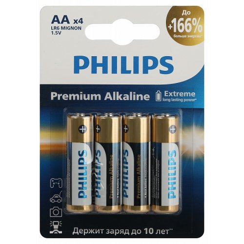 Элемент питания Philips Premium LR6 LR6M4B/51 BL4 AA (цена за 4 шт.) (батарейка) картинка 