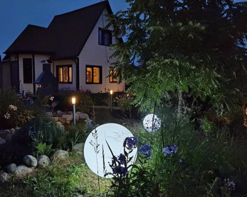 Уличный светильник шар 50см с белым свечением RUS JM 50 CMW картинка  фото 2