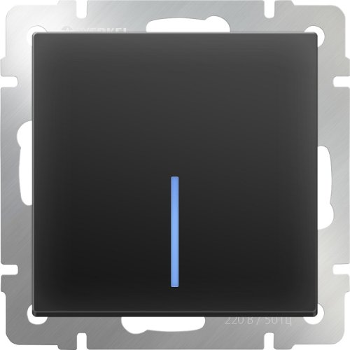 Переключатель с подсветкой без рамки Werkel 1-кл. проходной черный матовый картинка фото 2