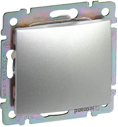 Переключатель без рамки Legrand Valena 1-кл. перекрестный алюминий картинка фото 2