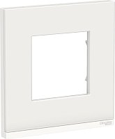 Рамка горизонтальная Schneider Electric Unica Studio Pure 1-м. стекло белое стекло/белый