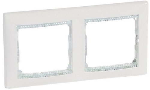 Рамка горизонтальная Legrand Valena 2-м. белый/кристалл картинка