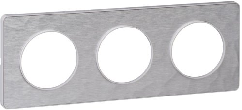 Рамка универсальная Schneider Electric Odace 3-м. металл алюминий мартель/белый картинка