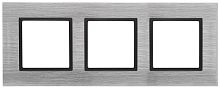 Рамка универсальная Эра Elegance 3-м. металл сталь/антрацит картинка