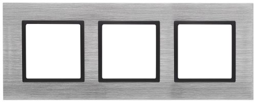 Рамка универсальная Эра Elegance 3-м. металл сталь/антрацит фото Рамка универсальная Эра Elegance 3-м. металл сталь/антрацит картинка