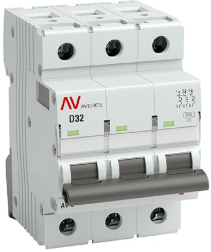 Выключатель автоматический EKF Averes AV-6 3п 32А D 6кА картинка